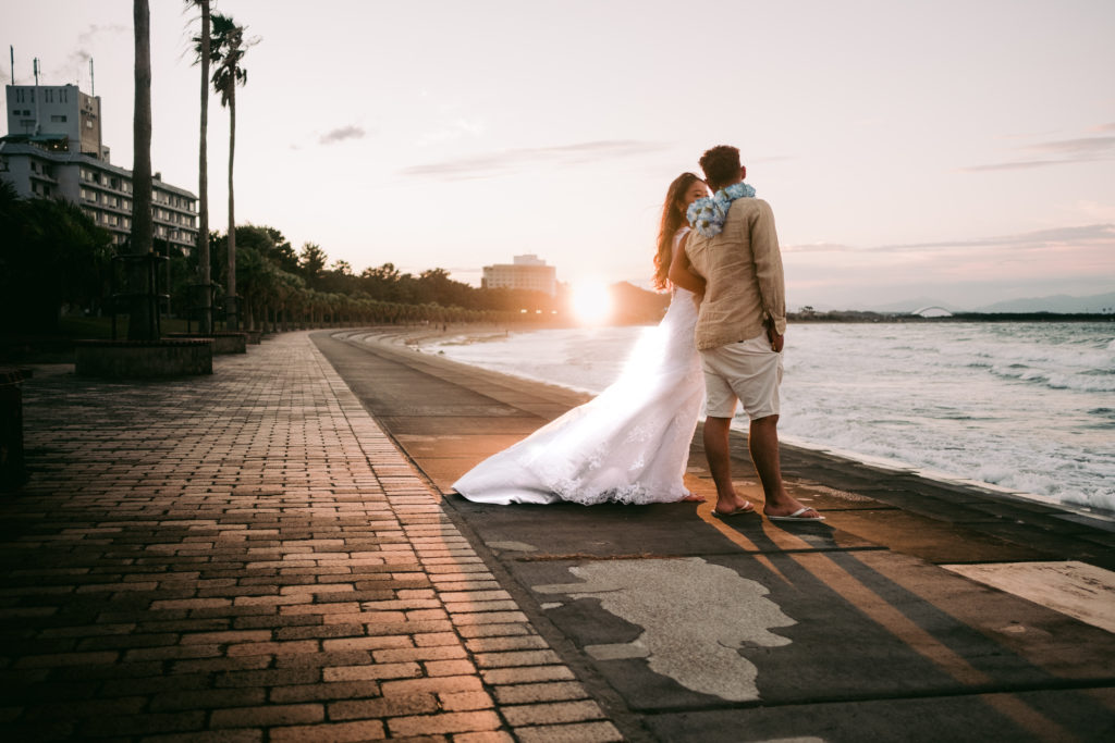 Aoshima beach wedding photo